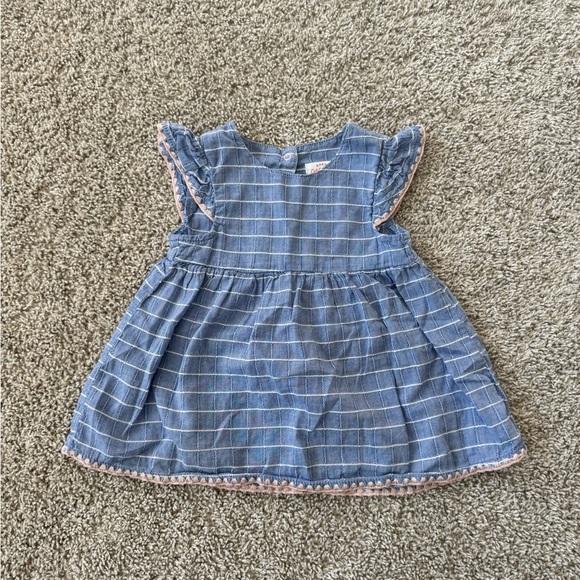 Cat & Jack Baby Girl Stripe Plaid Flutter Sleeve Dress Easter- Size 6-9 Months - Picture 4 of 10